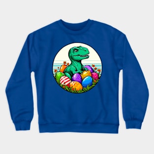 Easter Velociraptor Among Some Eggs Crewneck Sweatshirt